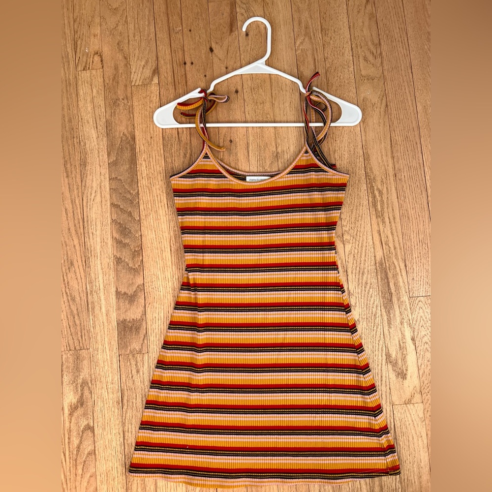 Striped Sleeveless Dress with Tie Straps